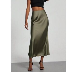 Olive Green Midi Skirt